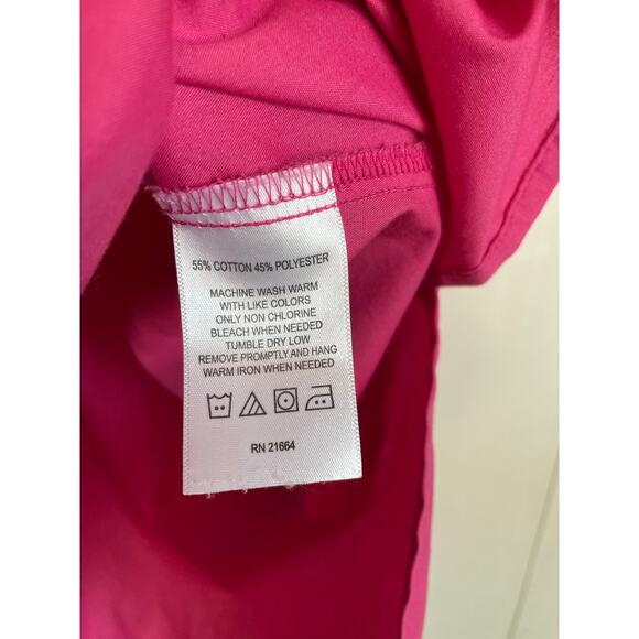 Foxcroft Pamela Wrinkle Free 3/4 Sleeve Tunic pink buttons collar Size 14p - Picture 11 of 11